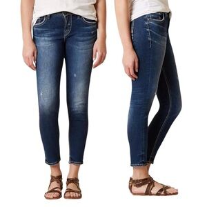 Silver Jeans Avery Ankle Skinny Size 27 Dark Indigo